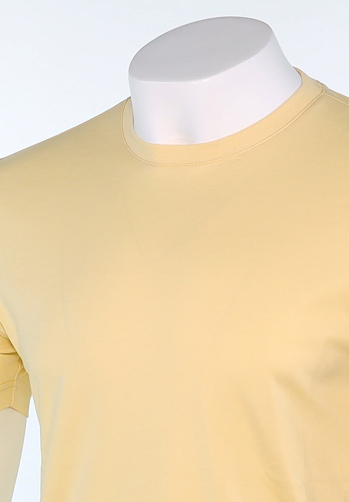 Raffi Aqua Cotton Lafayette Crew Neck Tee in Lemon – view 4 #Color_Lemon