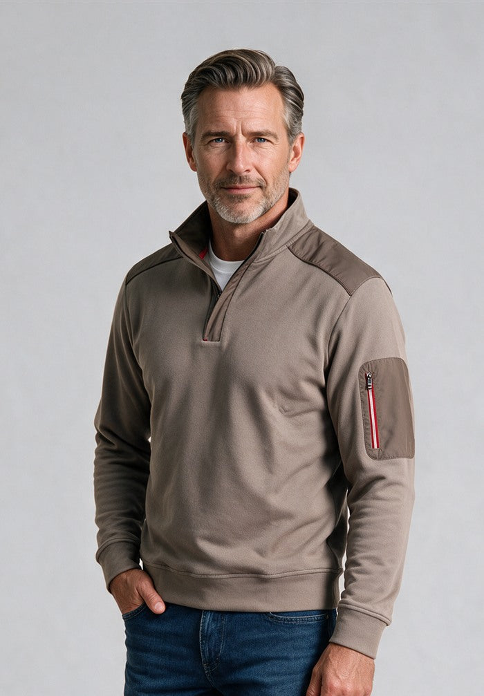 Paul & Shark Xsoft Fleece Half-Zip, Beige — model detail