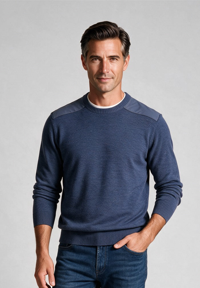 Paul & Shark Typhoon Re4x4 Crewneck, Cadet Blue — model detail