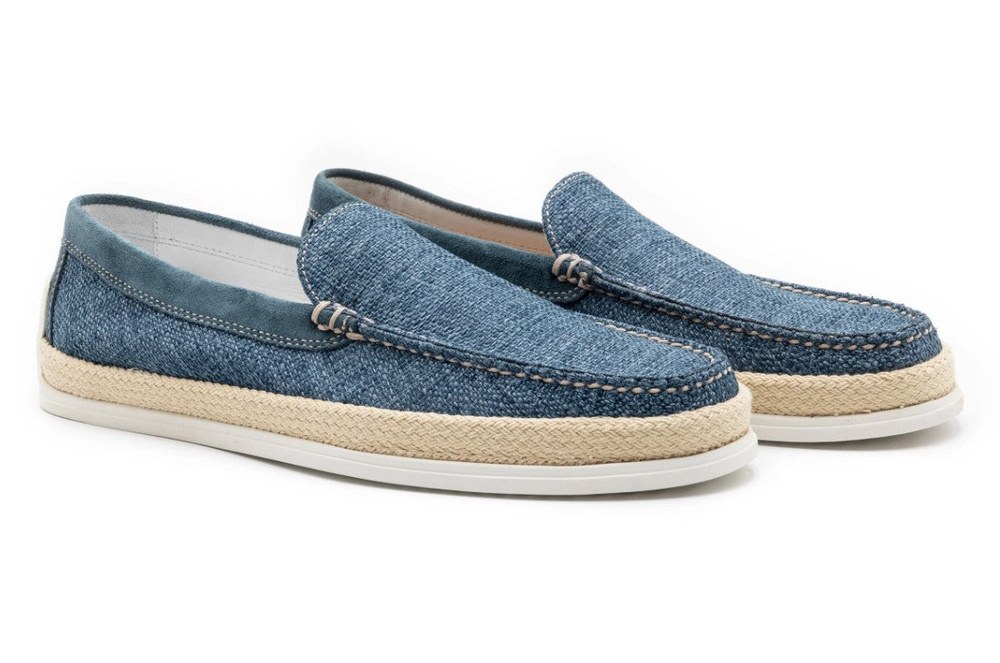 Watercolor Cotton Venetian Loafers Ocean