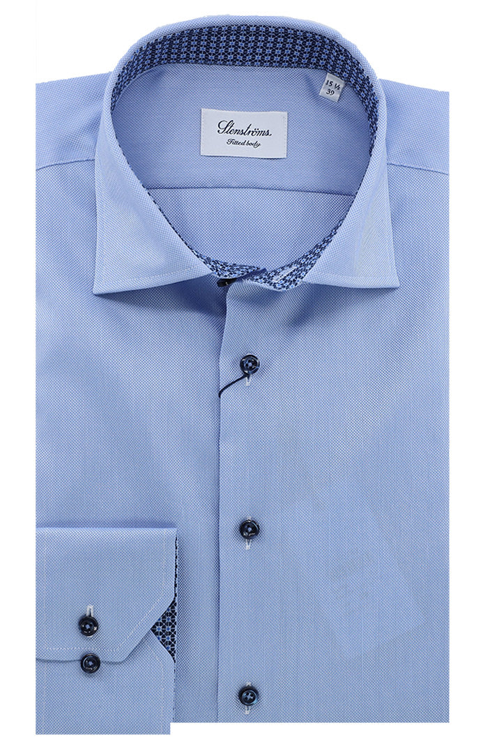 Blue Contrast Twill Shirt