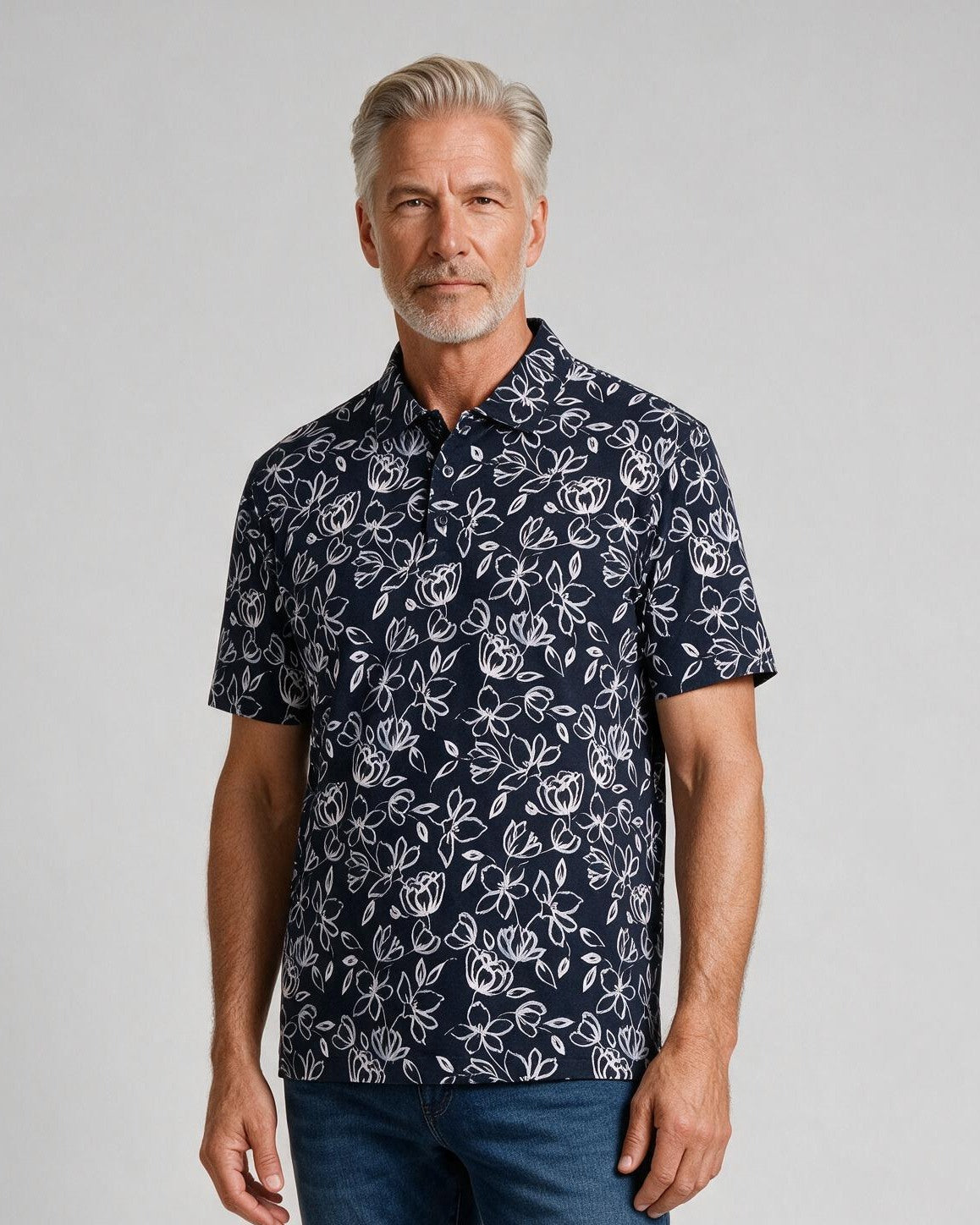 Bugatchi S/S Hendrix Polo, Navy, detail | Mondo Uomo Naples FL