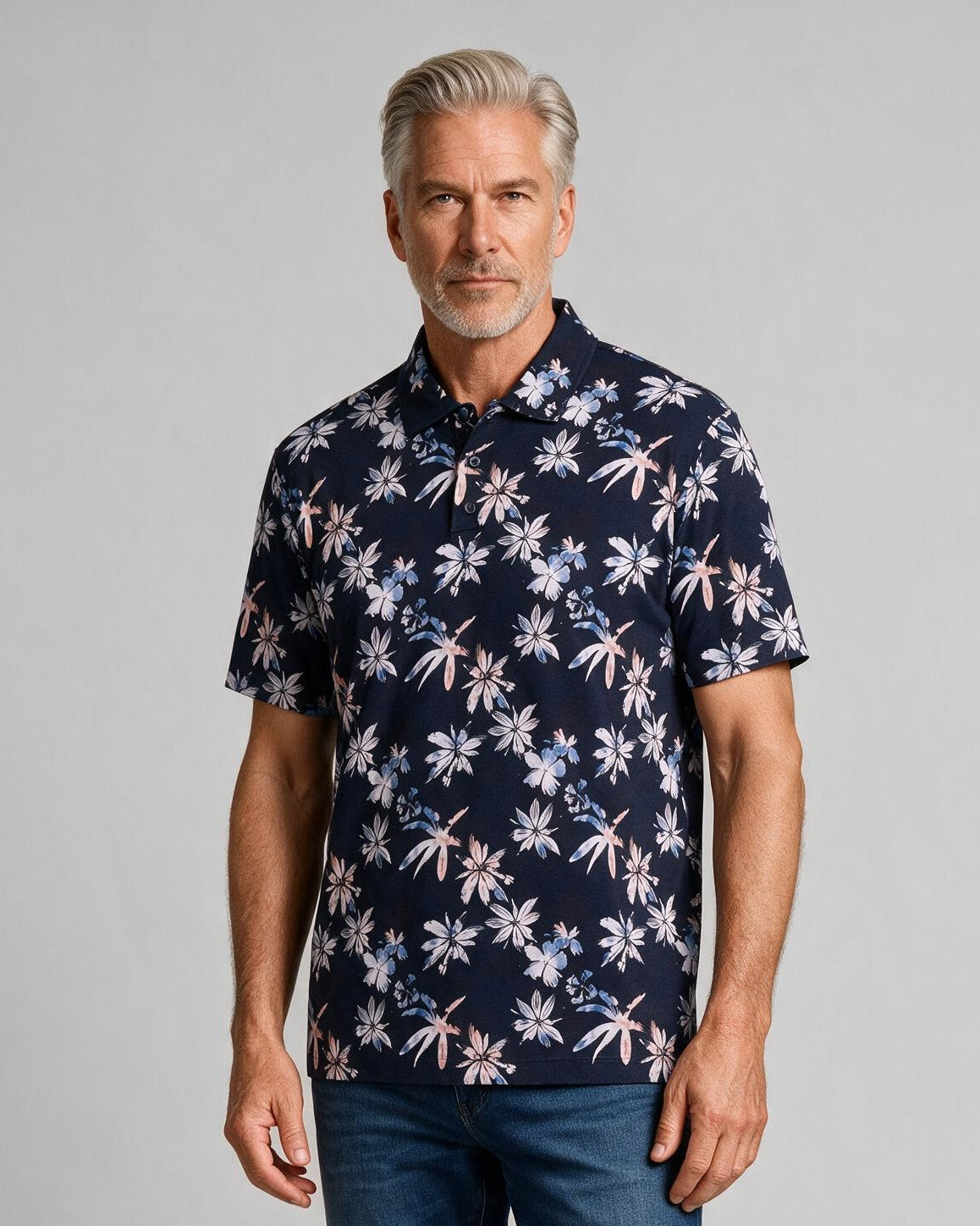 Bugatchi S/S Hendrix Polo, Navy, detail | Mondo Uomo Naples FL