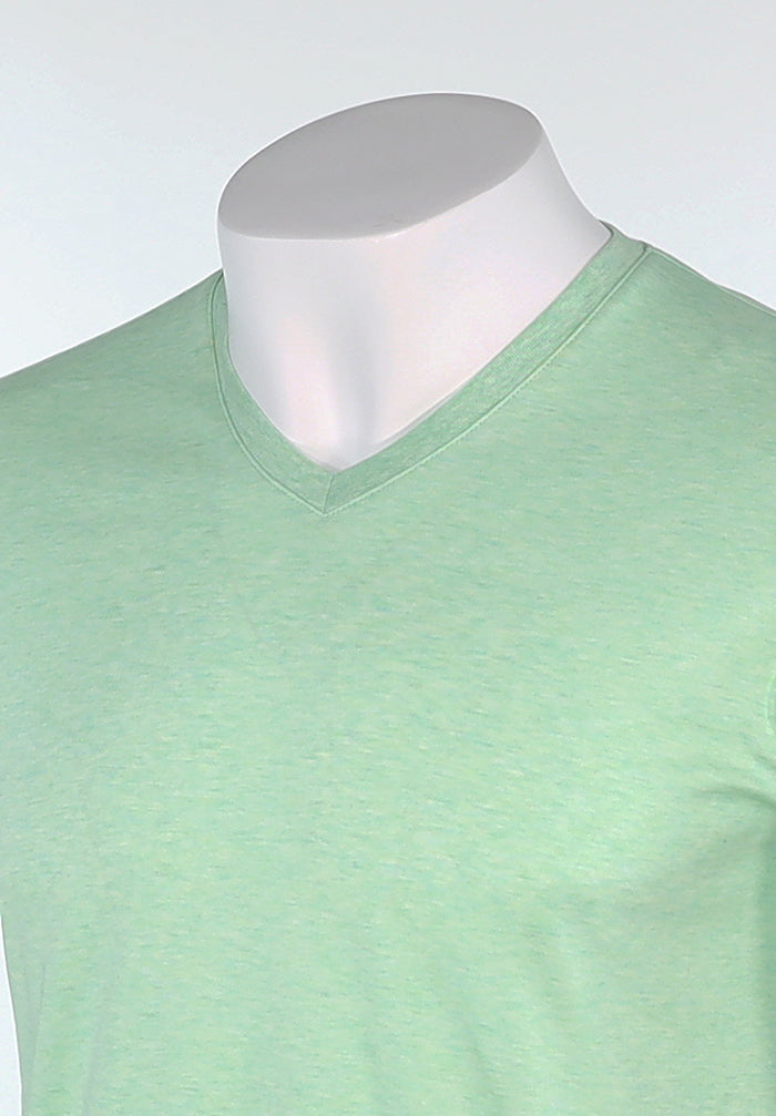 Raffi Aqua Cotton Noah V-Neck Tee in Mint – view 2 #Color_Mint