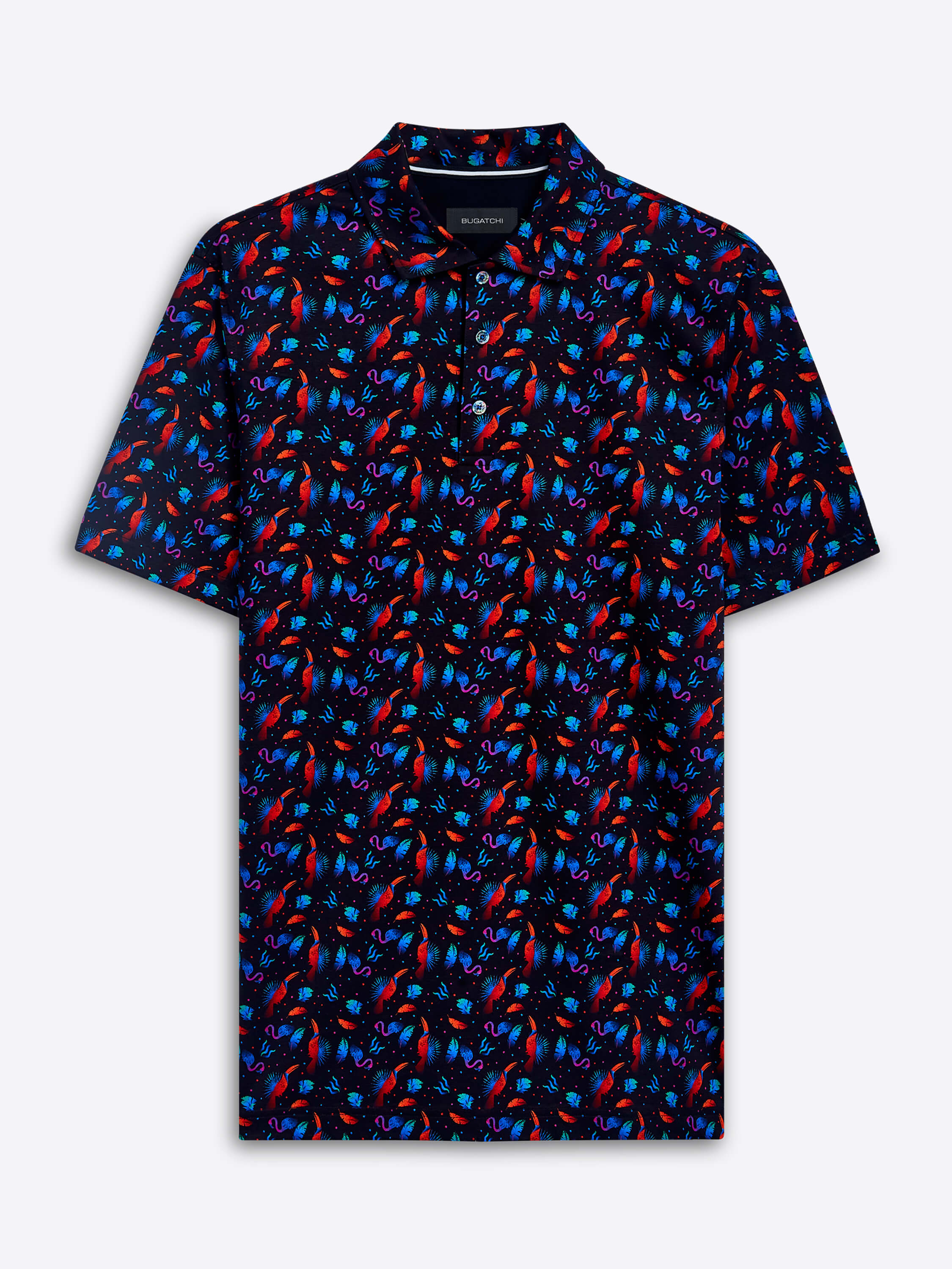 Bugatchi Short Sleeve Digital Polo