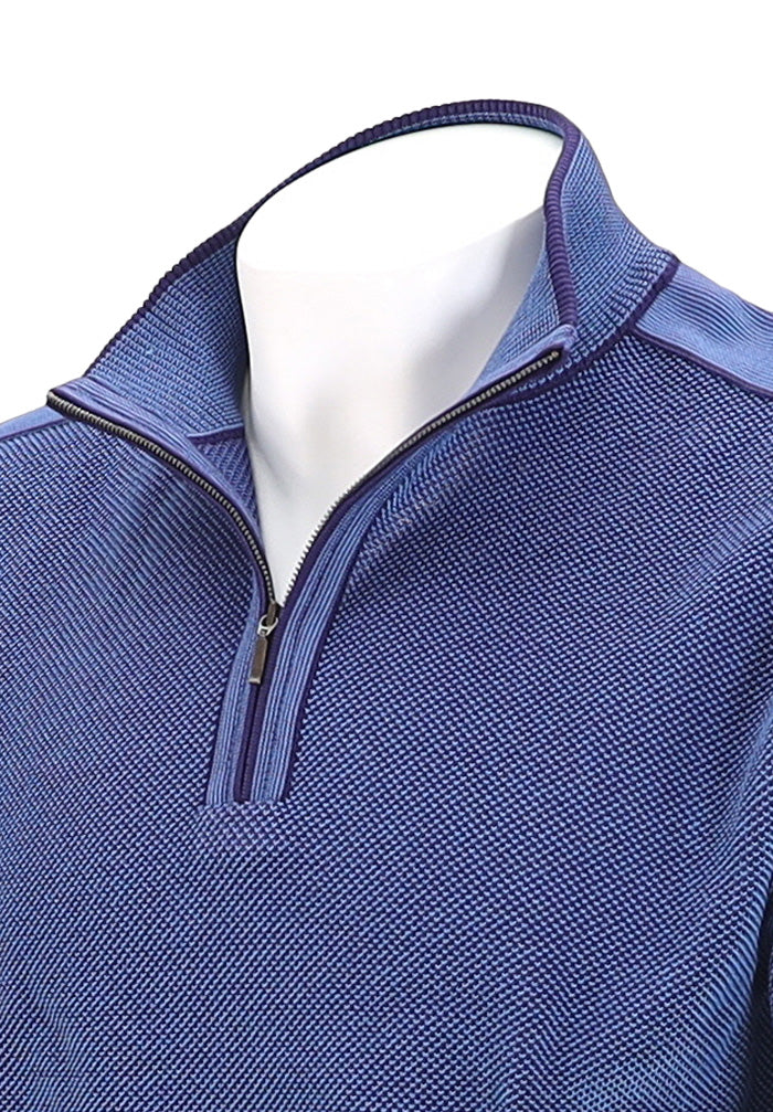 St. Croix Zip Mock Crystal Stitch, AMETYST/LT ROYL