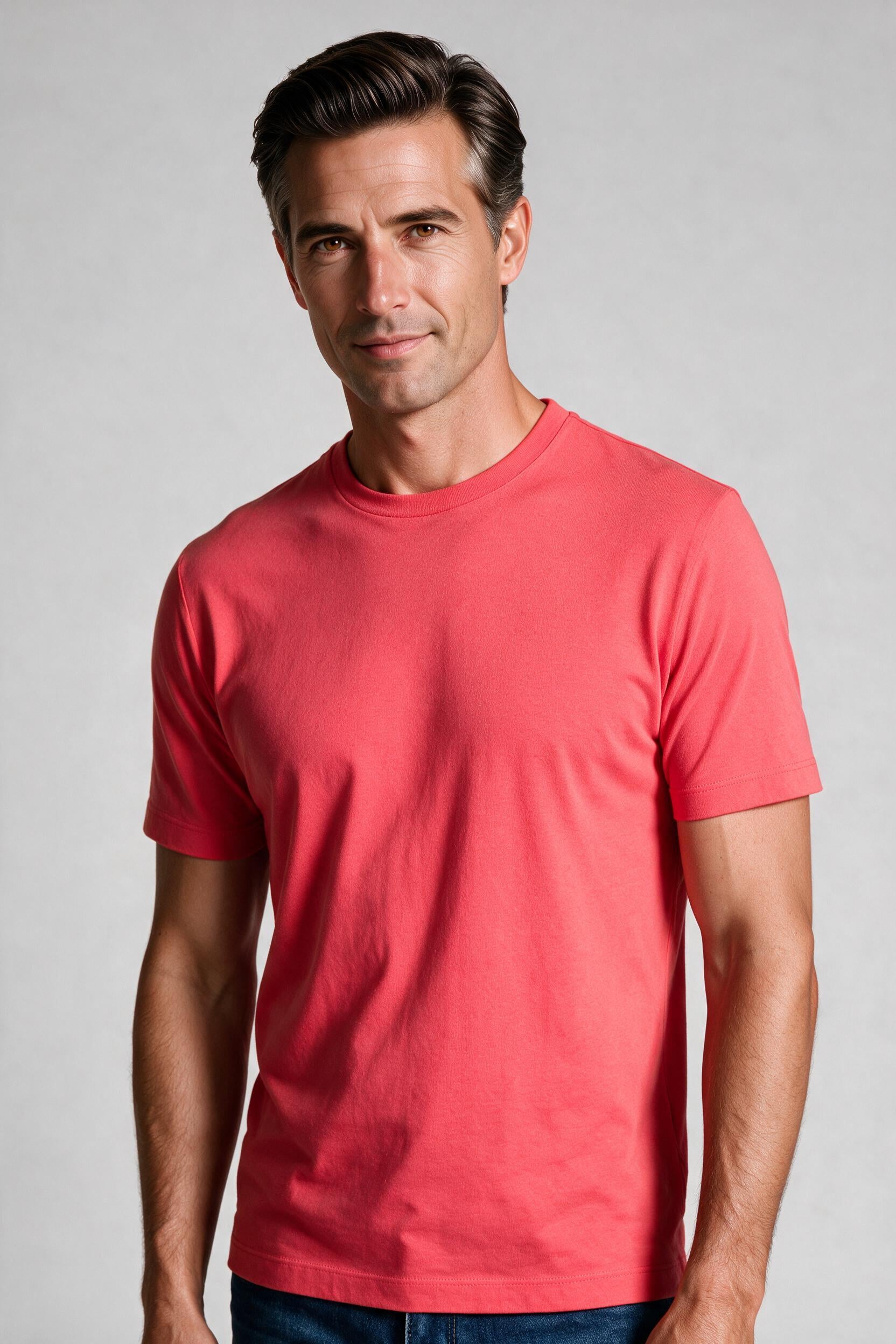 Raffi Aqua Cotton Lafayette Crew Neck Tee in Berry – close-up #Color_Berry
