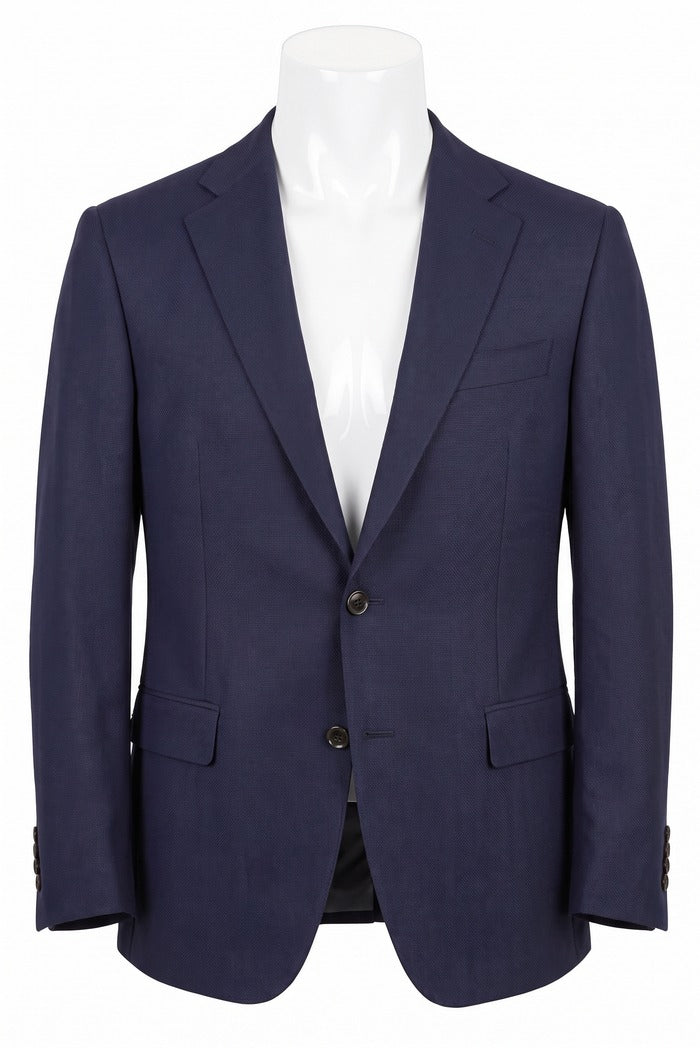 Corneliani Academy Light Wool Hopsack Blazer, Navy – front view | Mondo Uomo, Naples, Florida