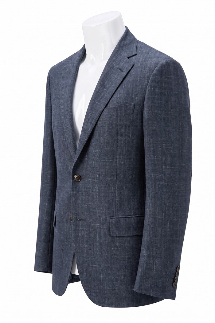 Corneliani Academy Wool & Silk Herringbone Sport Coat, Navy – view 4