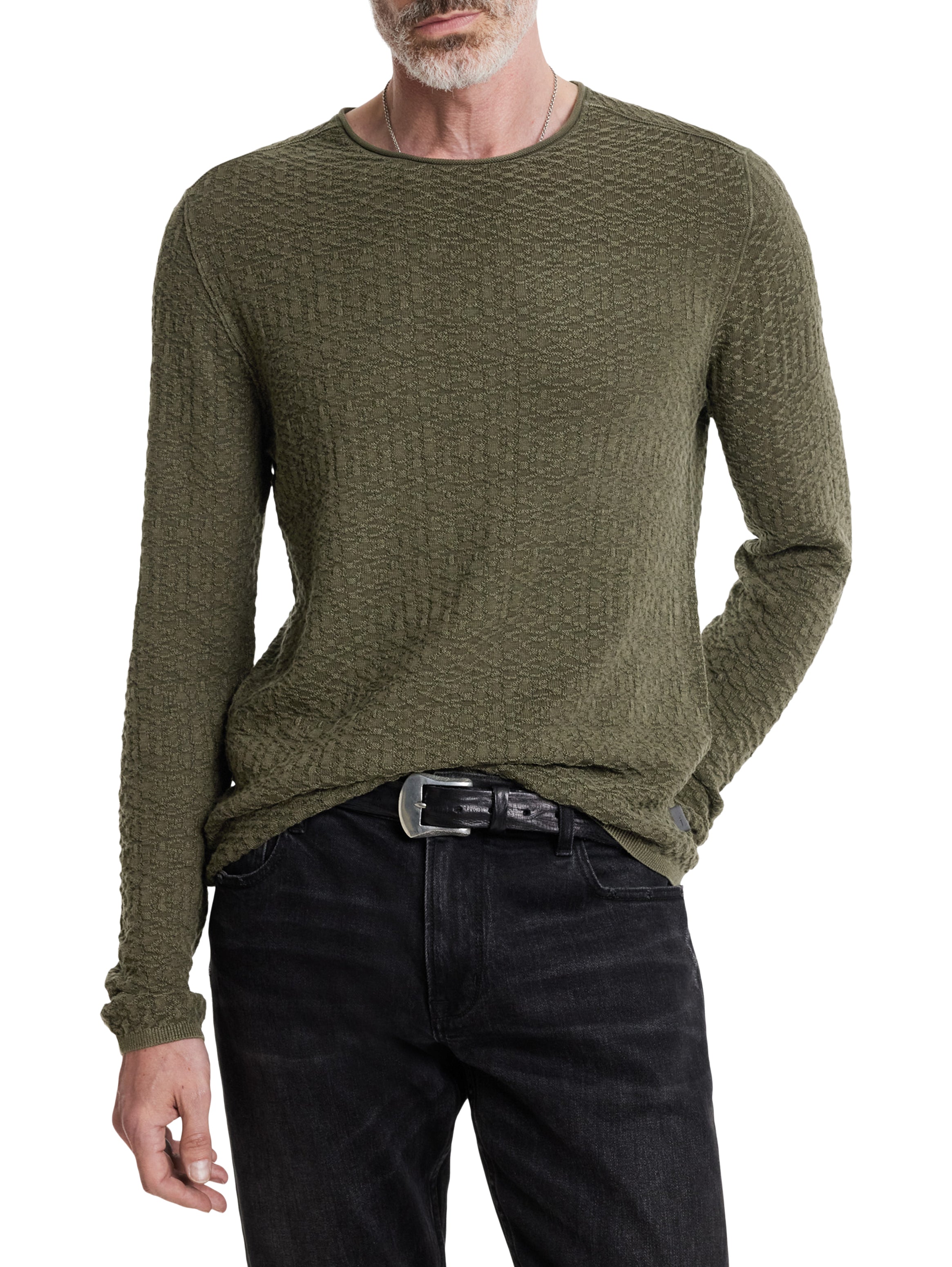 John Varvatos Riley Texture Crew Neck