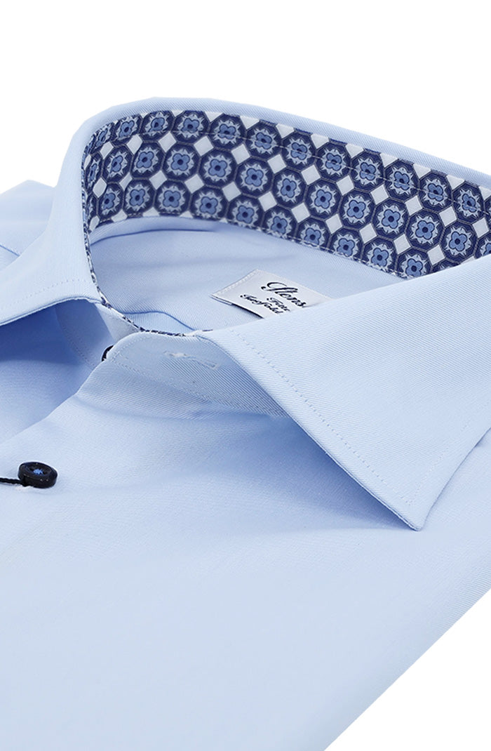 Light Blue Contrast Twill Shirt