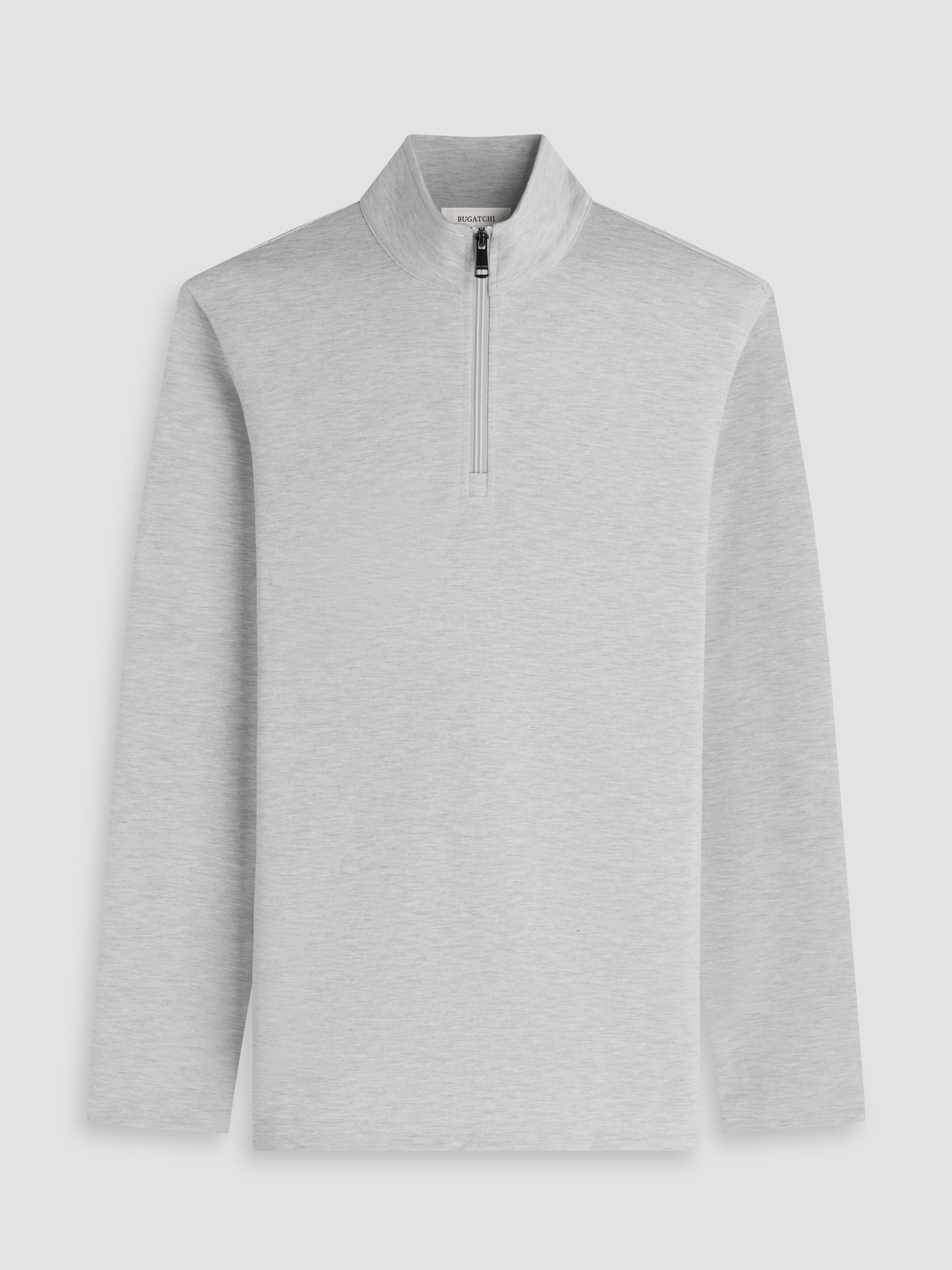 Bugatchi L/S Quarter Zip Knit, Chalk