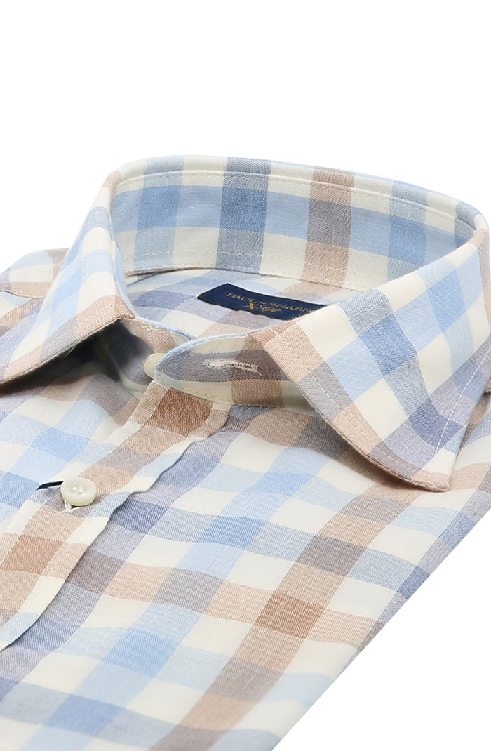 Paul & Shark Xsoft cotton lyocell shirt For Men In Beige, Blue and White 15313136CF
