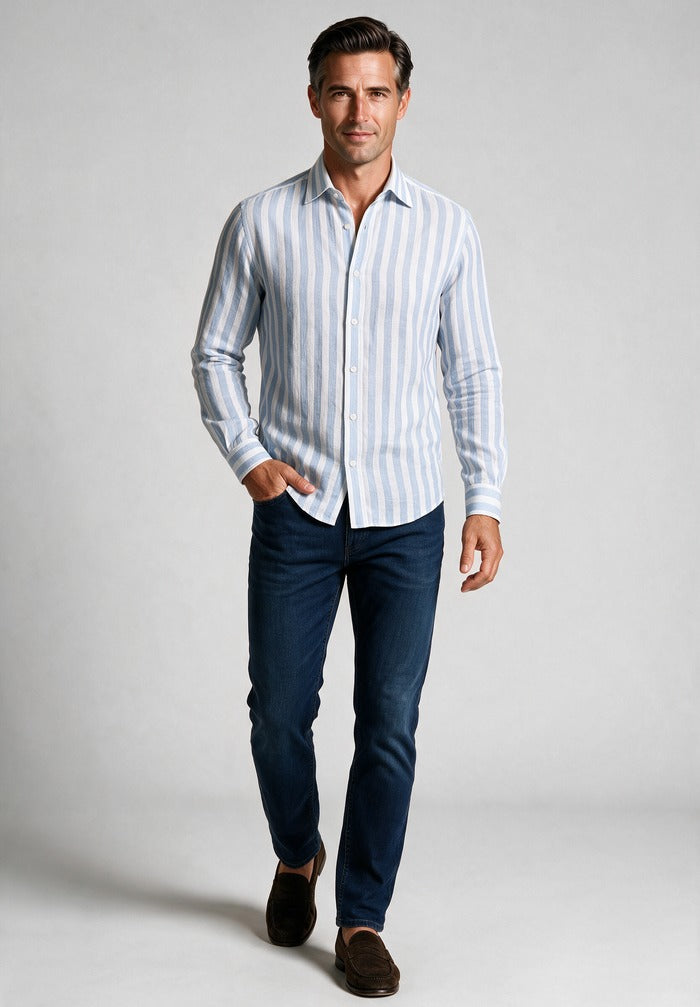 Paul & Shark L/S Cotton Shirt — worn with denim
