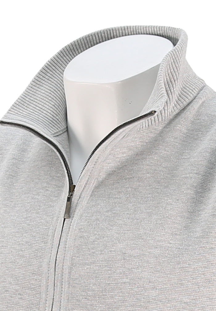 St. Croix Zip Mock Vest, Lt Grey Marl