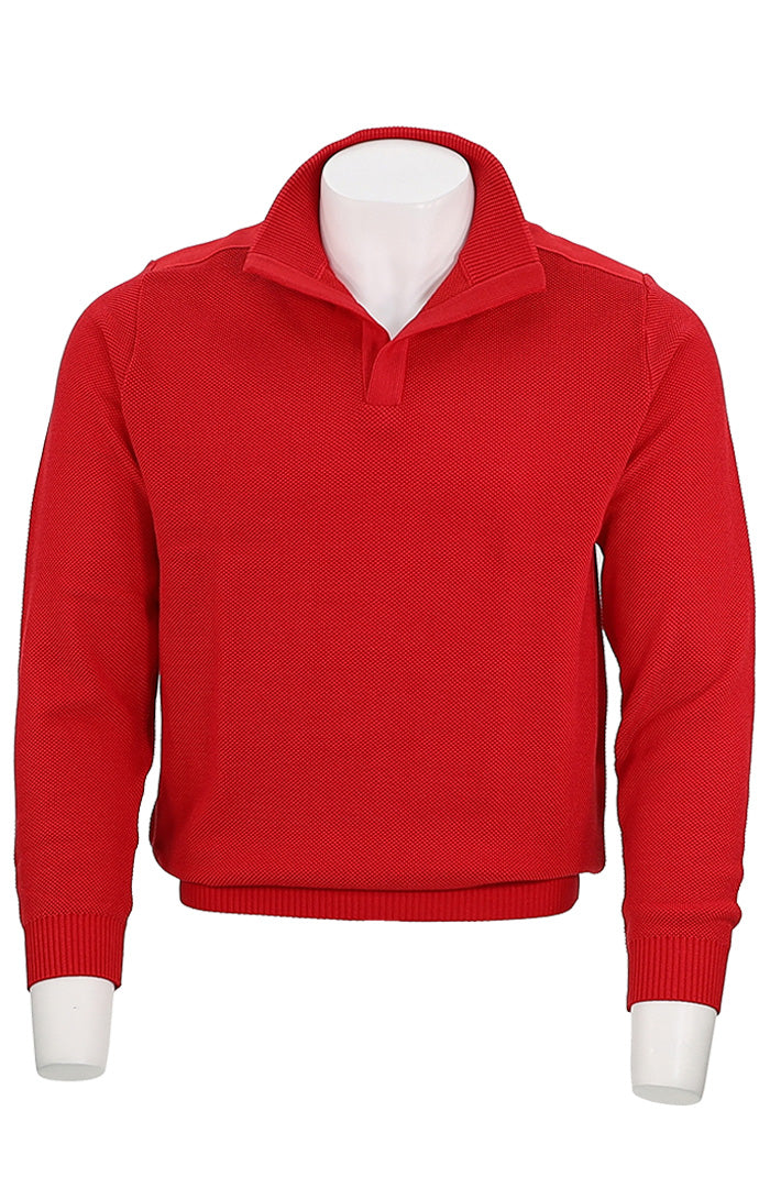 St Croix Crystal Stitch Open Mock Red/Apple Red