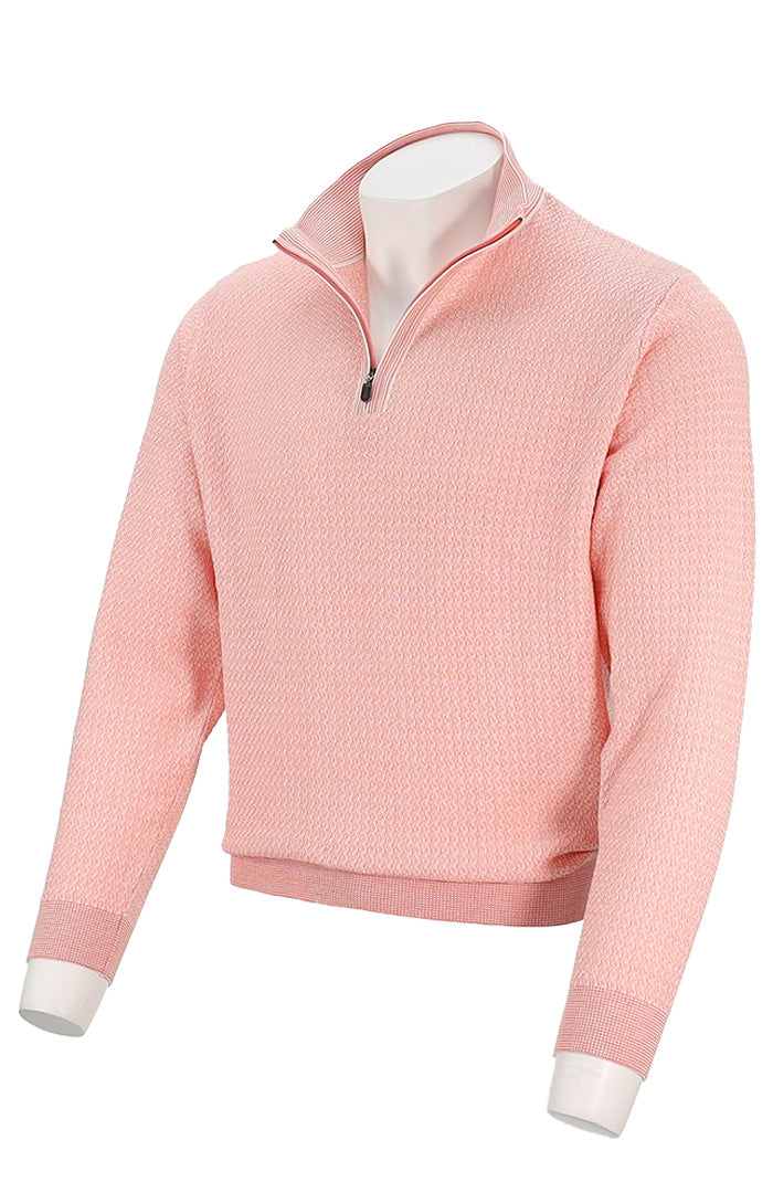 St. Croix 2-Tone Texture Zip Mock