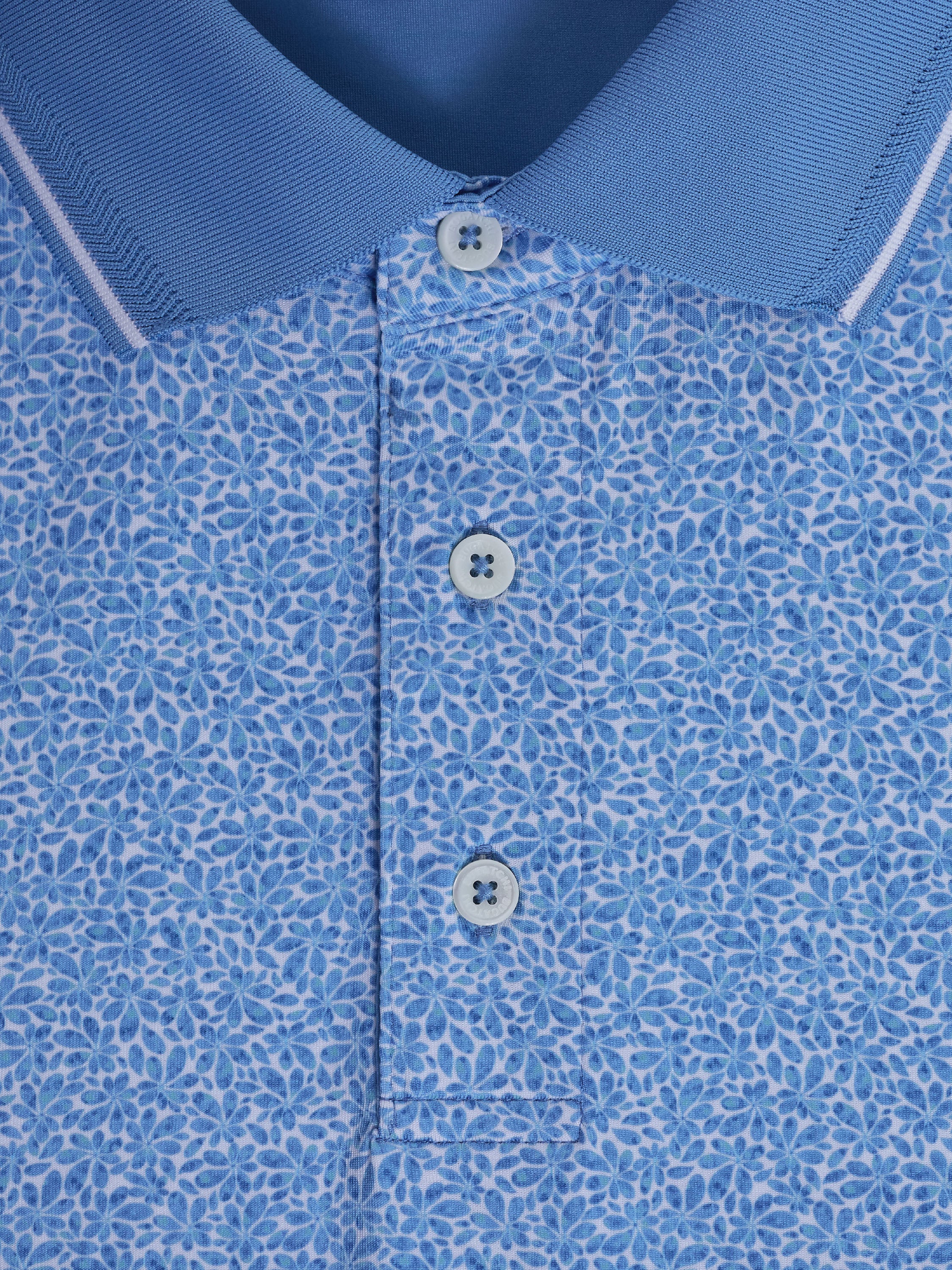 Bugatchi S/S Performance Polo, Classic Blue