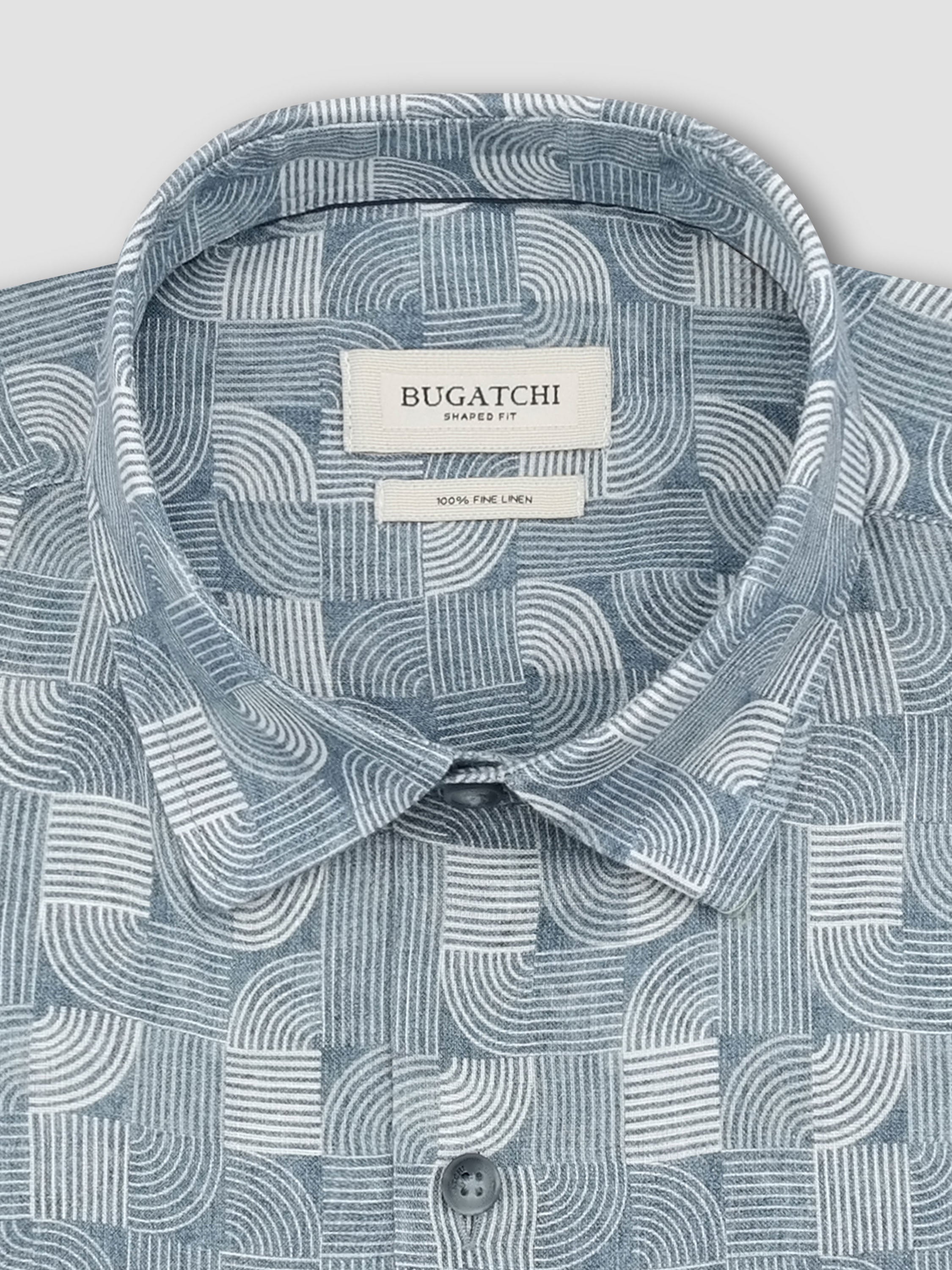 Bugatchi Julian Linen L/S Shirt, Cobalt