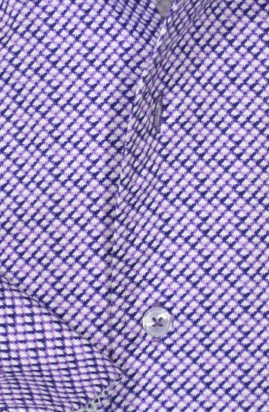 Marcello 3D Neat Long Sleeve Shirt — fabric close-up