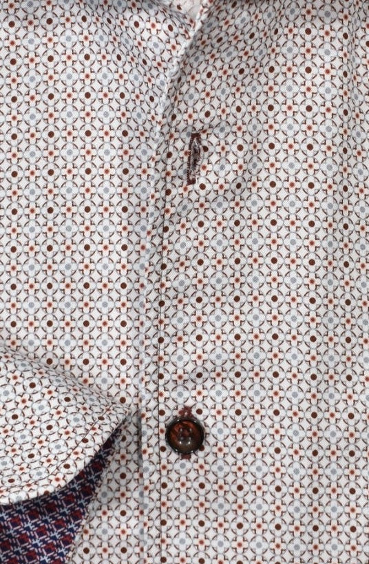 Marcello Open Circles Long Sleeve Shirt — fabric close-up