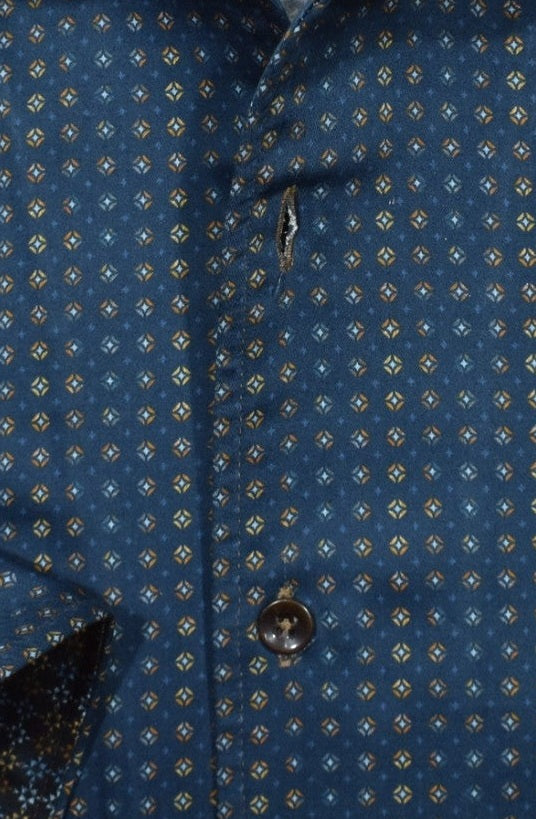 Marcello Fusion Array Long Sleeve Shirt — fabric close-up