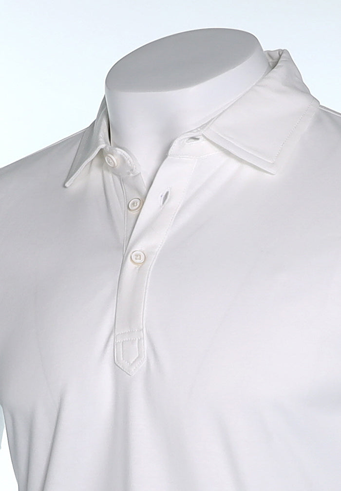 Raffi Aqua Cotton Sherwood Polo in White – view 2 #Color_White