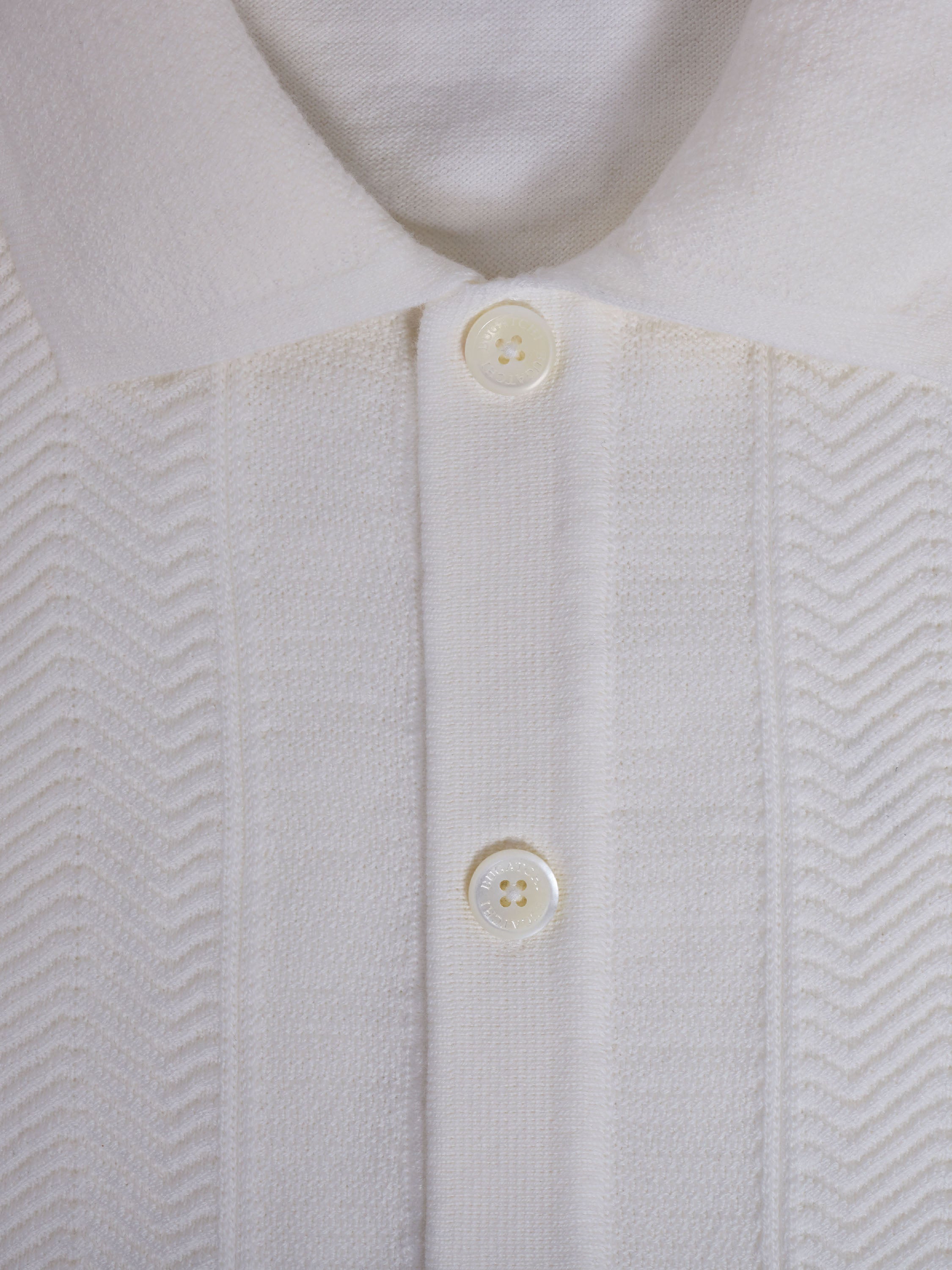 Bugatchi S/S Full Button Sweater, Chalk