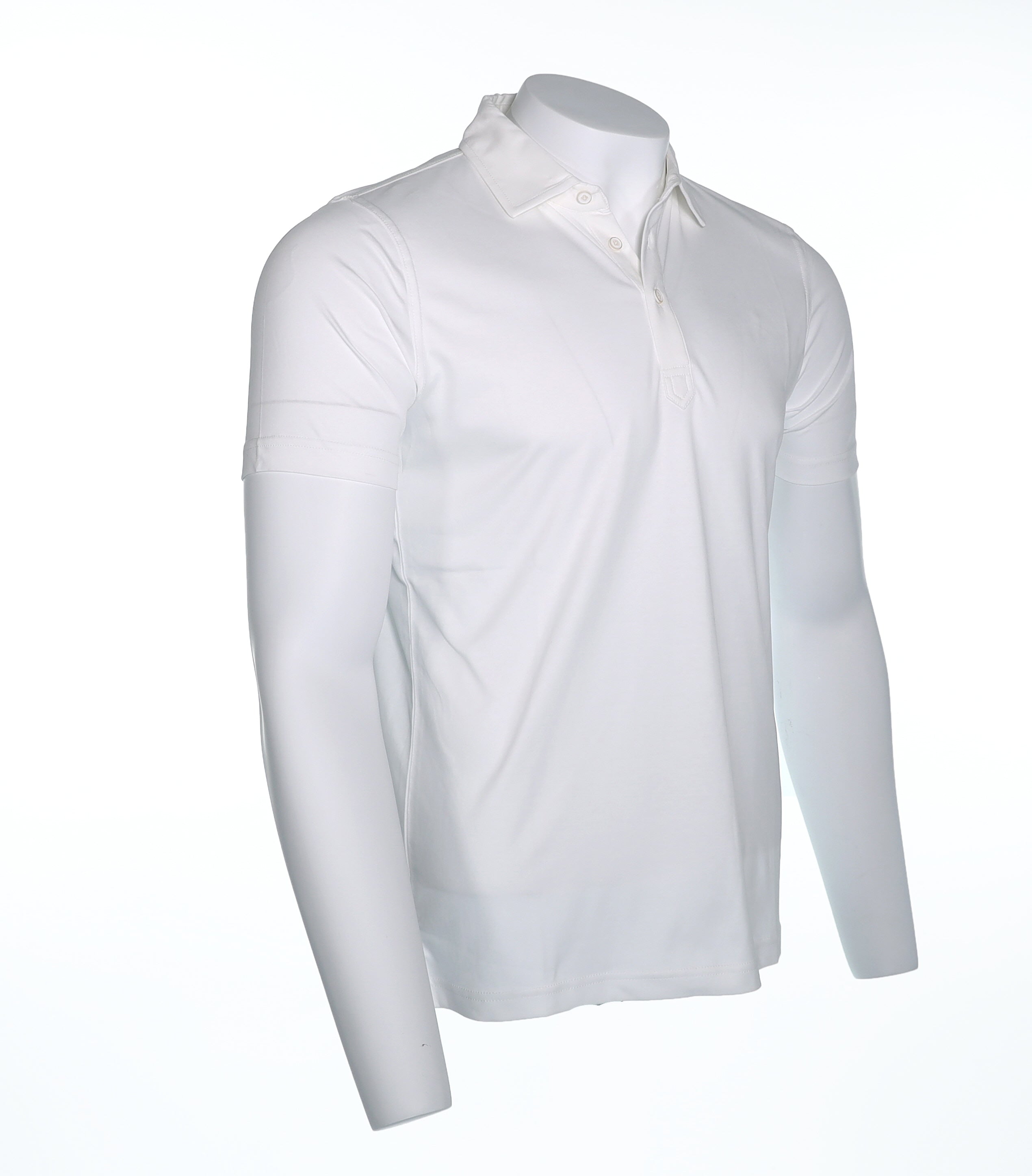 Raffi Aqua Cotton Sherwood Polo in White – view 4 #Color_White
