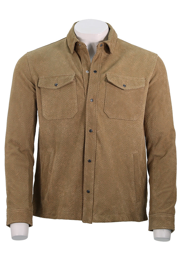 John Varvatos - Jonah Leather Jacket - Tan - Mondo Uomo - L1661W25 - Front View
