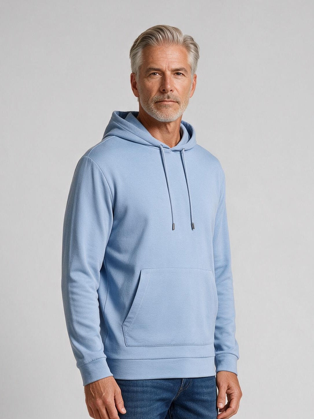 Bugatchi L/S Hoodie, Sky, fabric detail | Mondo Uomo Naples FL