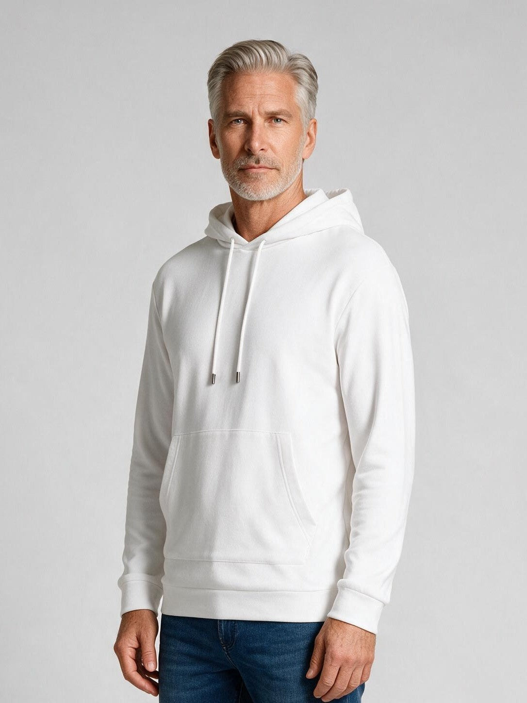 Bugatchi L/S Hoodie, White, fabric detail | Mondo Uomo Naples FL