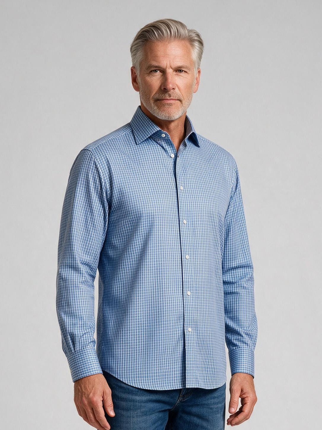 Bugatchi Ooohcotton L/S Devon Shirt, Air Blue, fabric detail | Mondo Uomo Naples FL