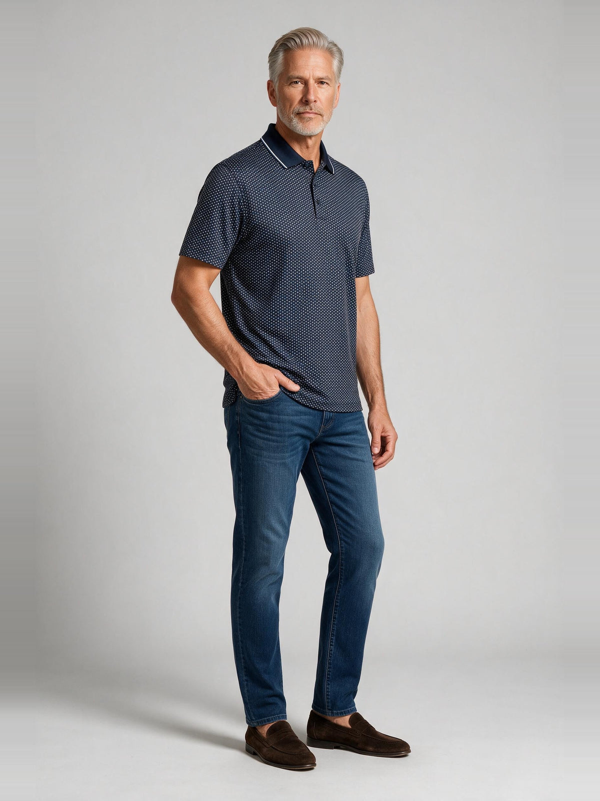 Bugatchi S/S Harlan Polo, Navy | Mondo Uomo Naples FL
