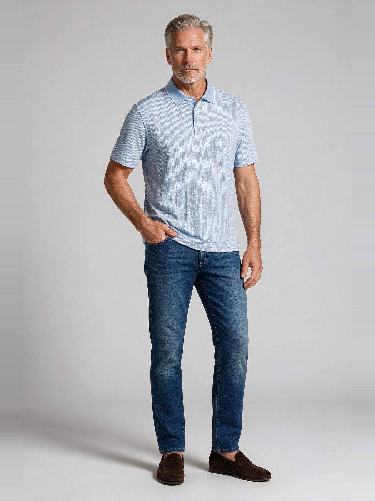 Bugatchi S/S Harlan Polo, Sky | Mondo Uomo Naples FL