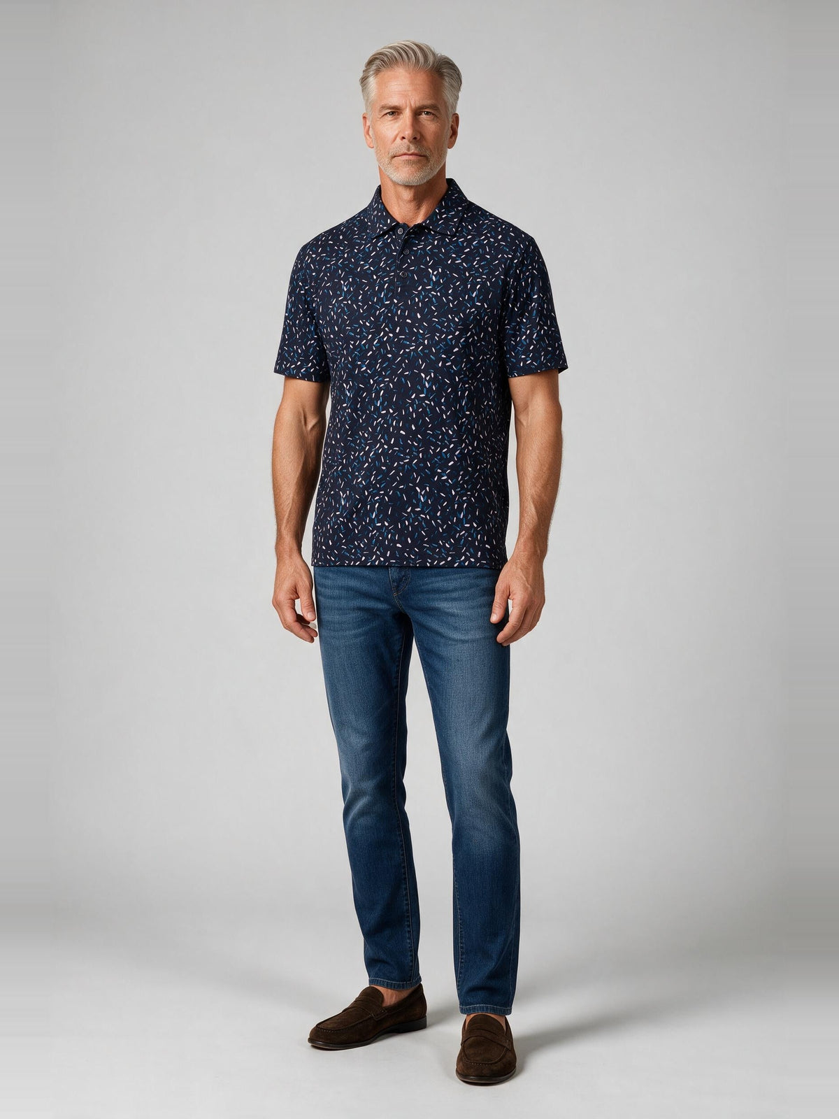 Bugatchi S/S Hendrix Polo, Navy | Mondo Uomo Naples FL