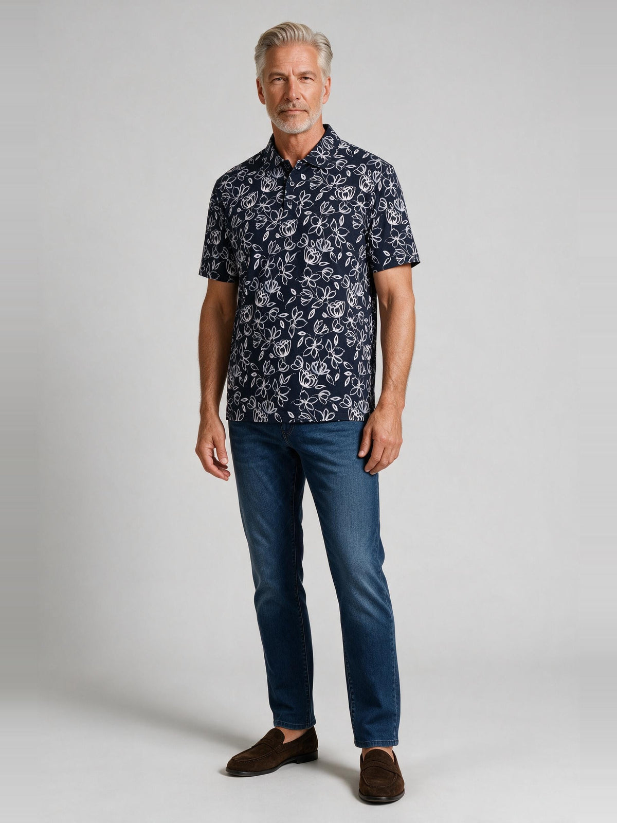Bugatchi S/S Hendrix Polo, Navy | Mondo Uomo Naples FL