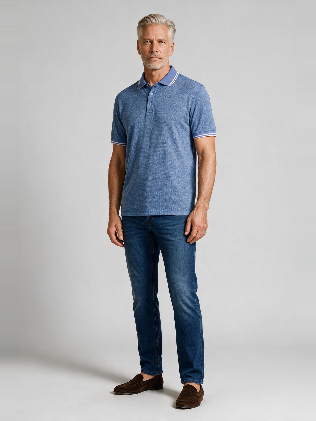 Bugatchi S/S Polo, Classic Blue | Mondo Uomo Naples FL