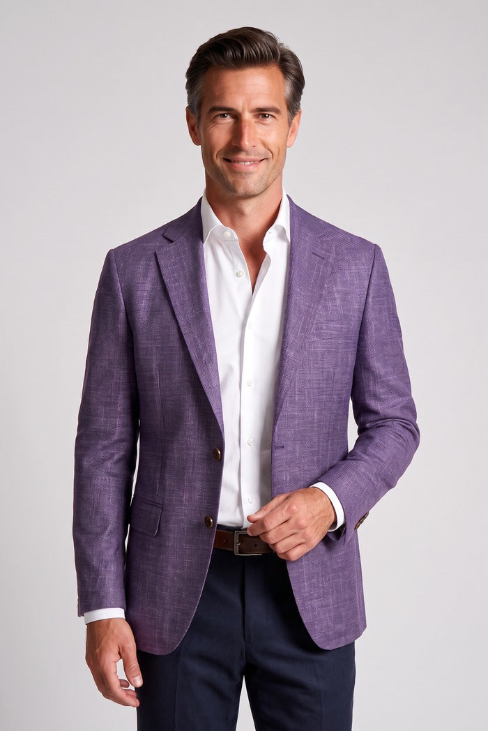 Jack Victor Conway Wool Sport Coat, Plum – view 2
