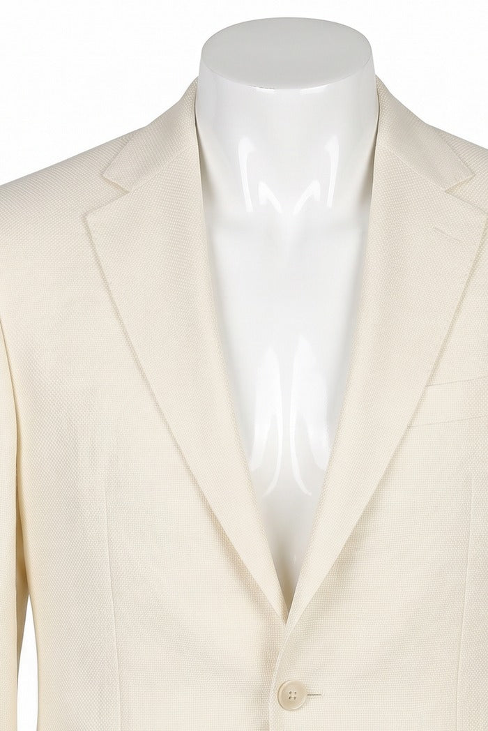 Jack Victor Century Wool, Silk & Linen Sport Coat, Ecru – view 3