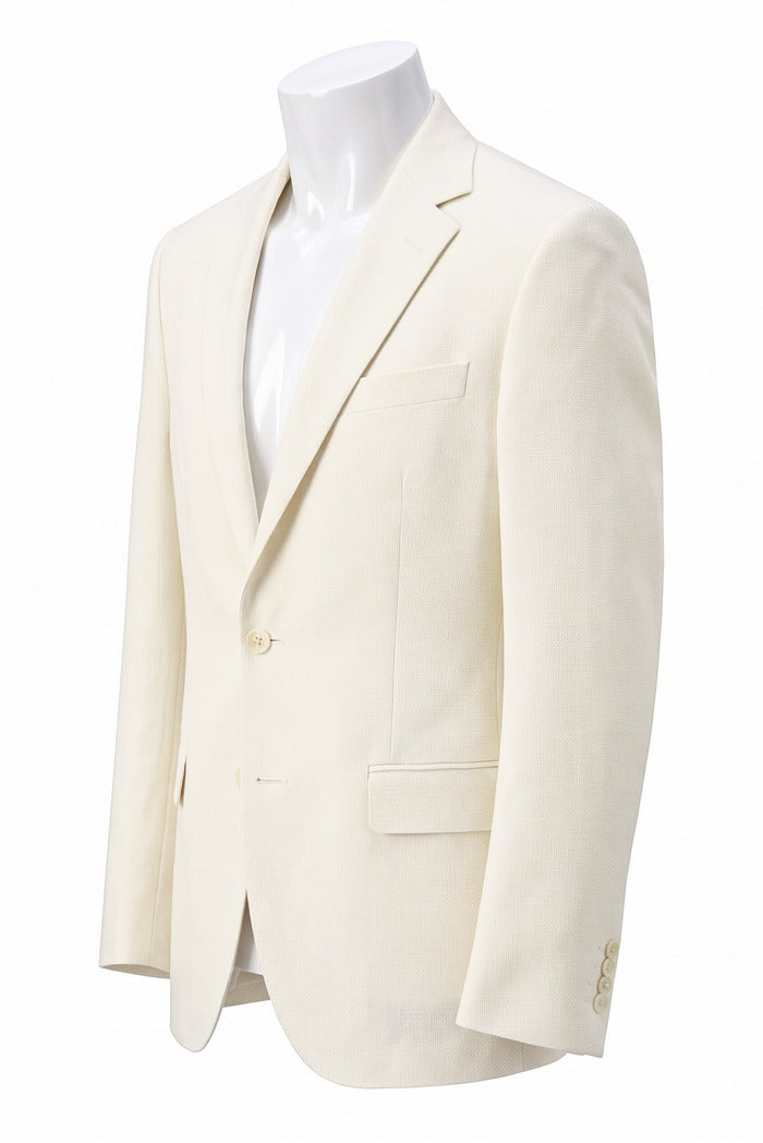 Jack Victor Century Wool, Silk & Linen Sport Coat, Ecru – view 4