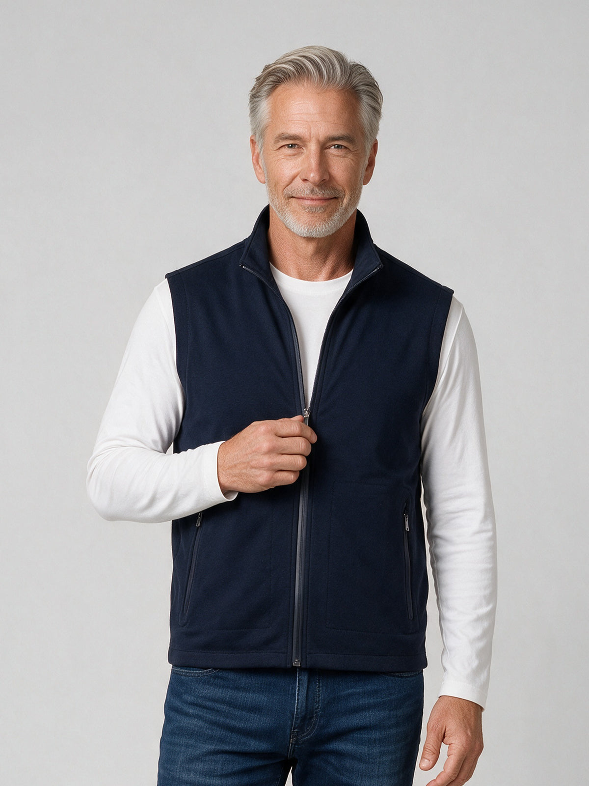 Bugatchi Soft Touch Knit Vest, Navy – view 2