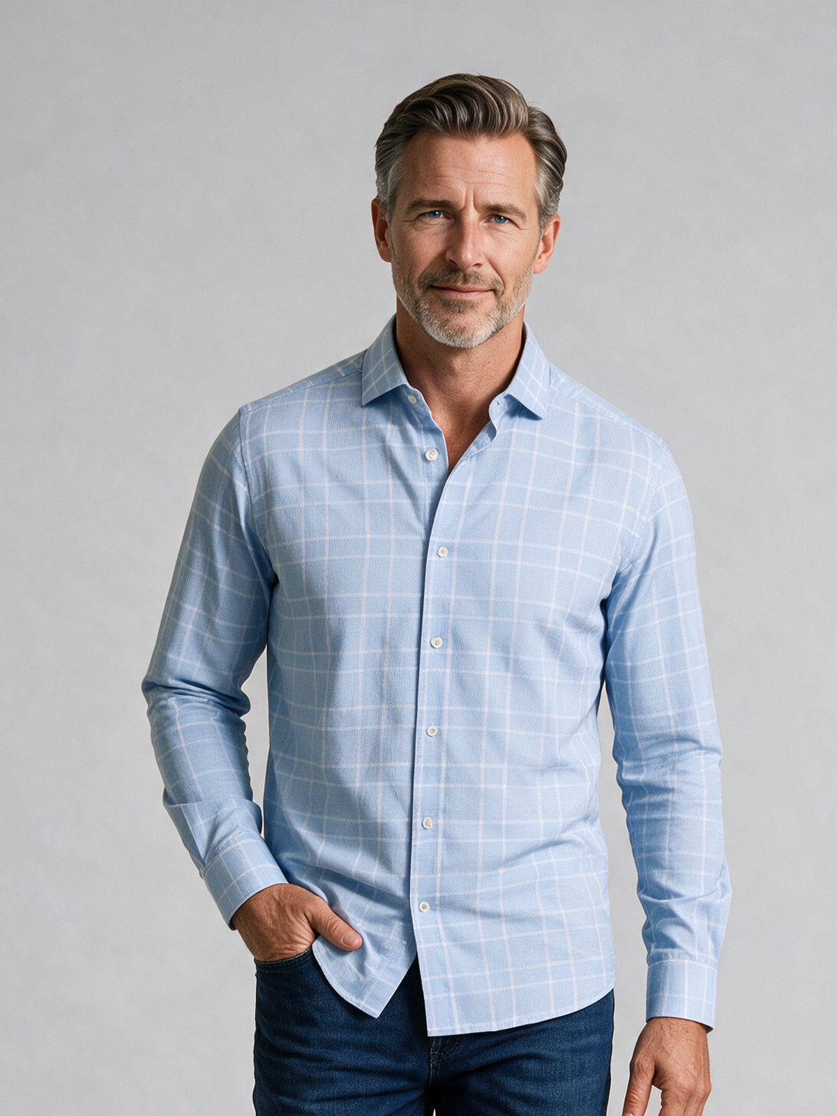 Bugatchi L/S Alvin Shirt, Sky – view 2