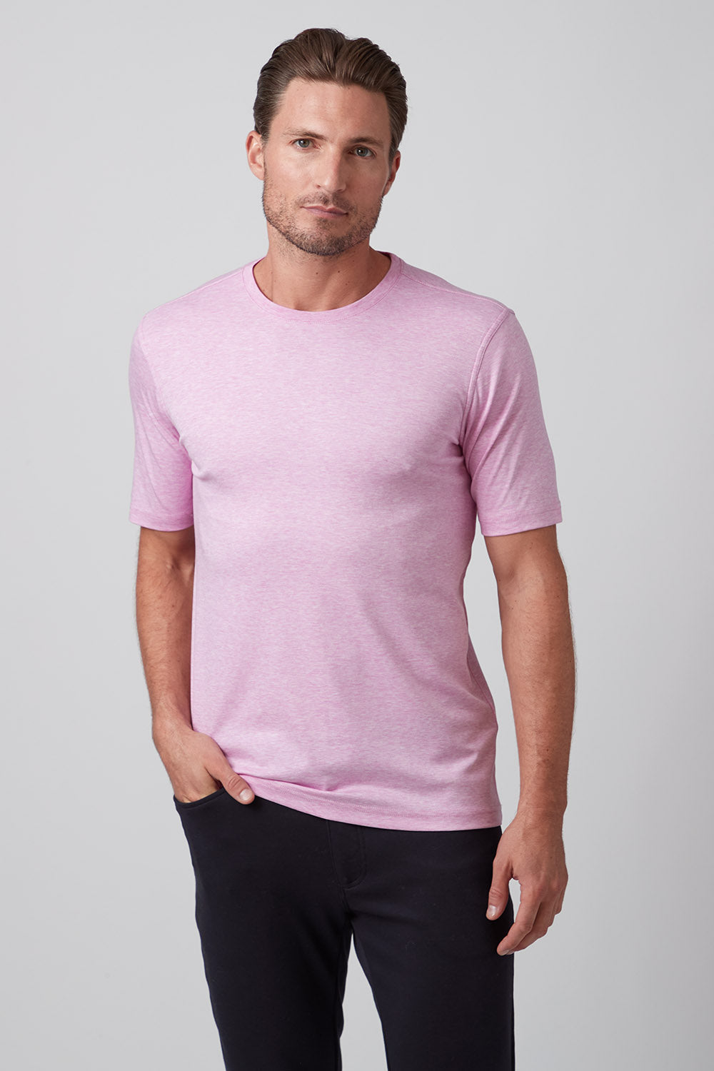 Raffi Aqua Cotton Lafayette Crew Neck Tee in Violet | Mondo Uomo Naples FL #Color_Violet