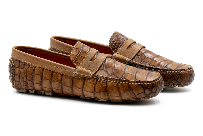 Martin Dingman Monte Carlo Penny Loafer, HONEY | Mondo Uomo Naples FL