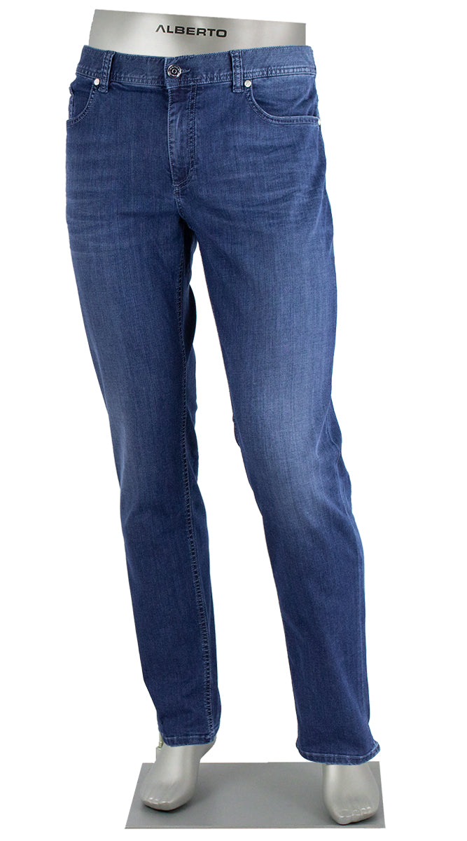 Alberto Pipe Coolmax Business Jean, Blue | Mondo Uomo Naples FL