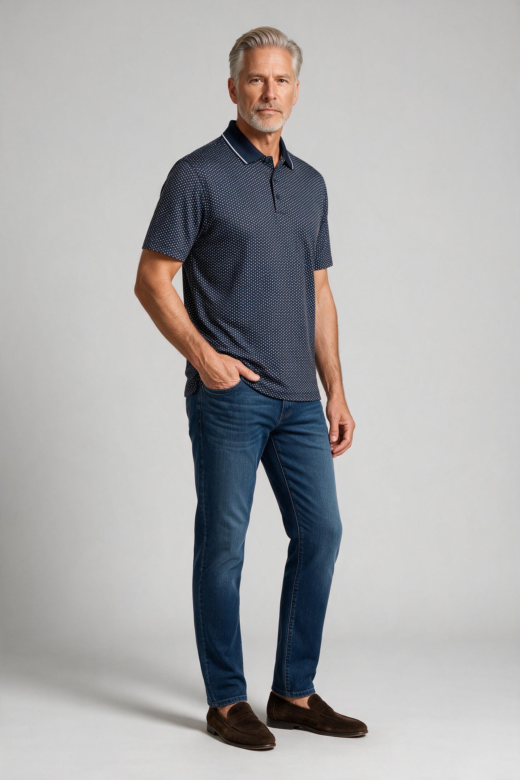 Bugatchi S/S Harlan Polo, Navy | Mondo Uomo Naples FL