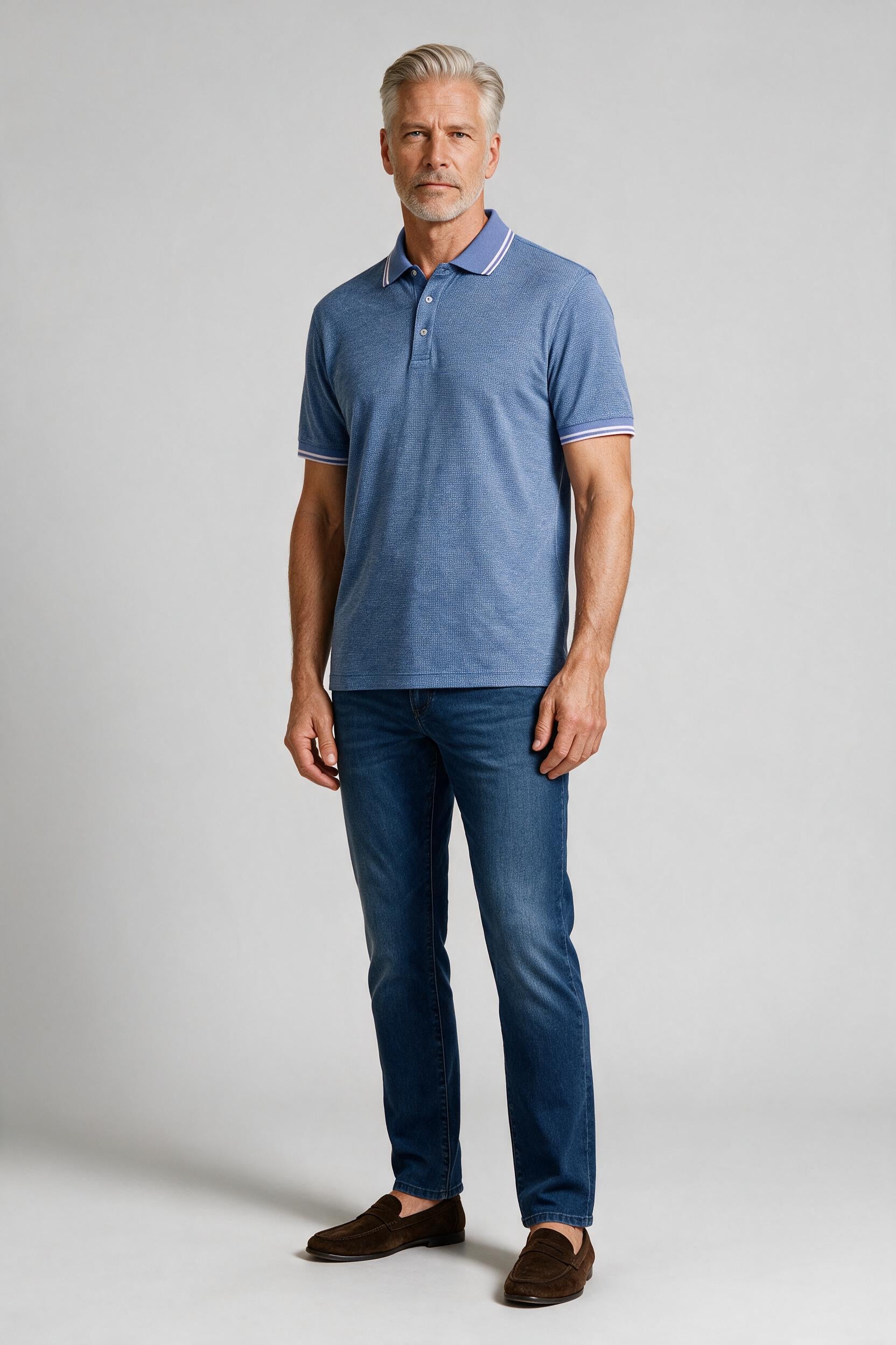 Bugatchi S/S Polo, Classic Blue | Mondo Uomo Naples FL