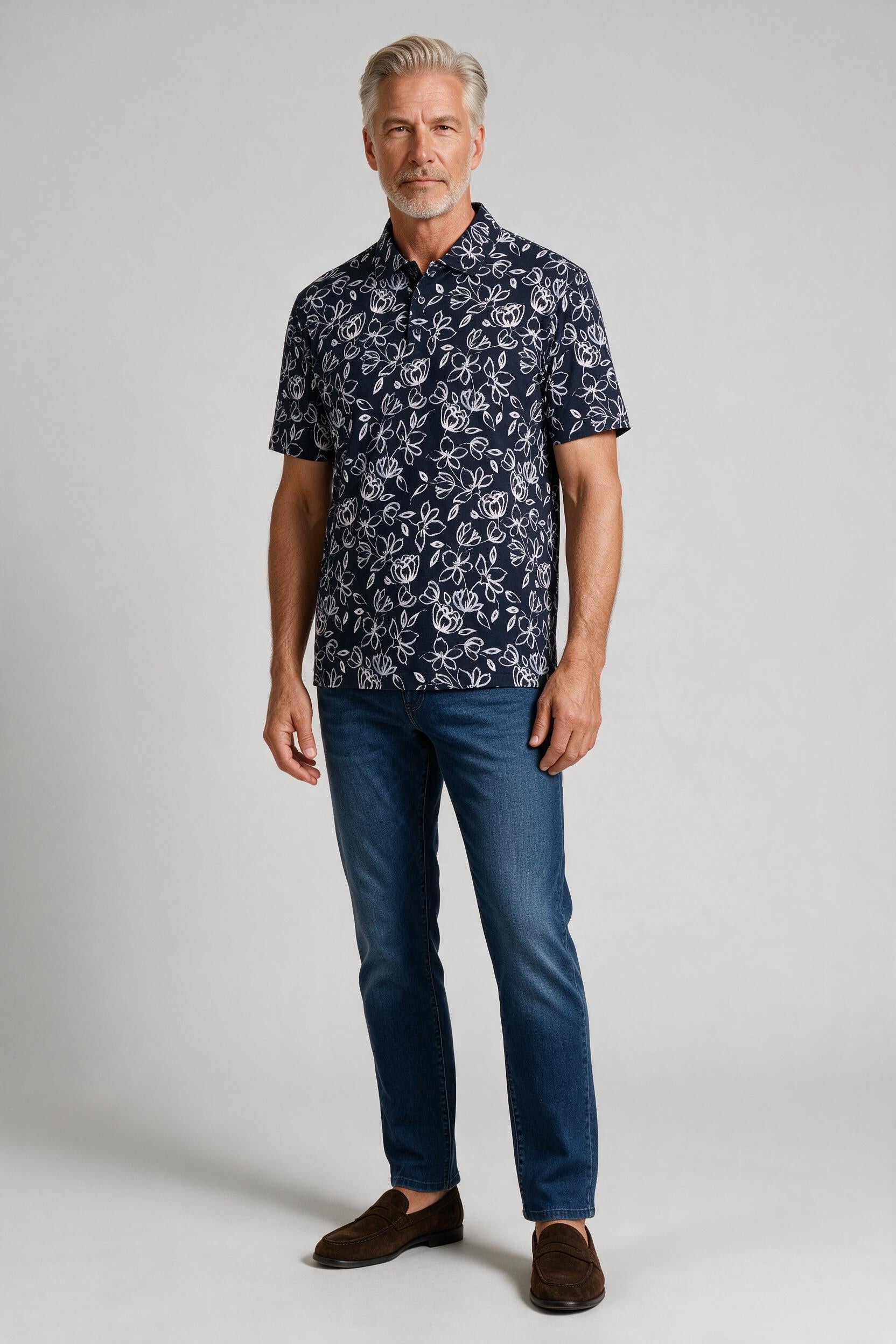 Bugatchi S/S Hendrix Polo, Navy | Mondo Uomo Naples FL