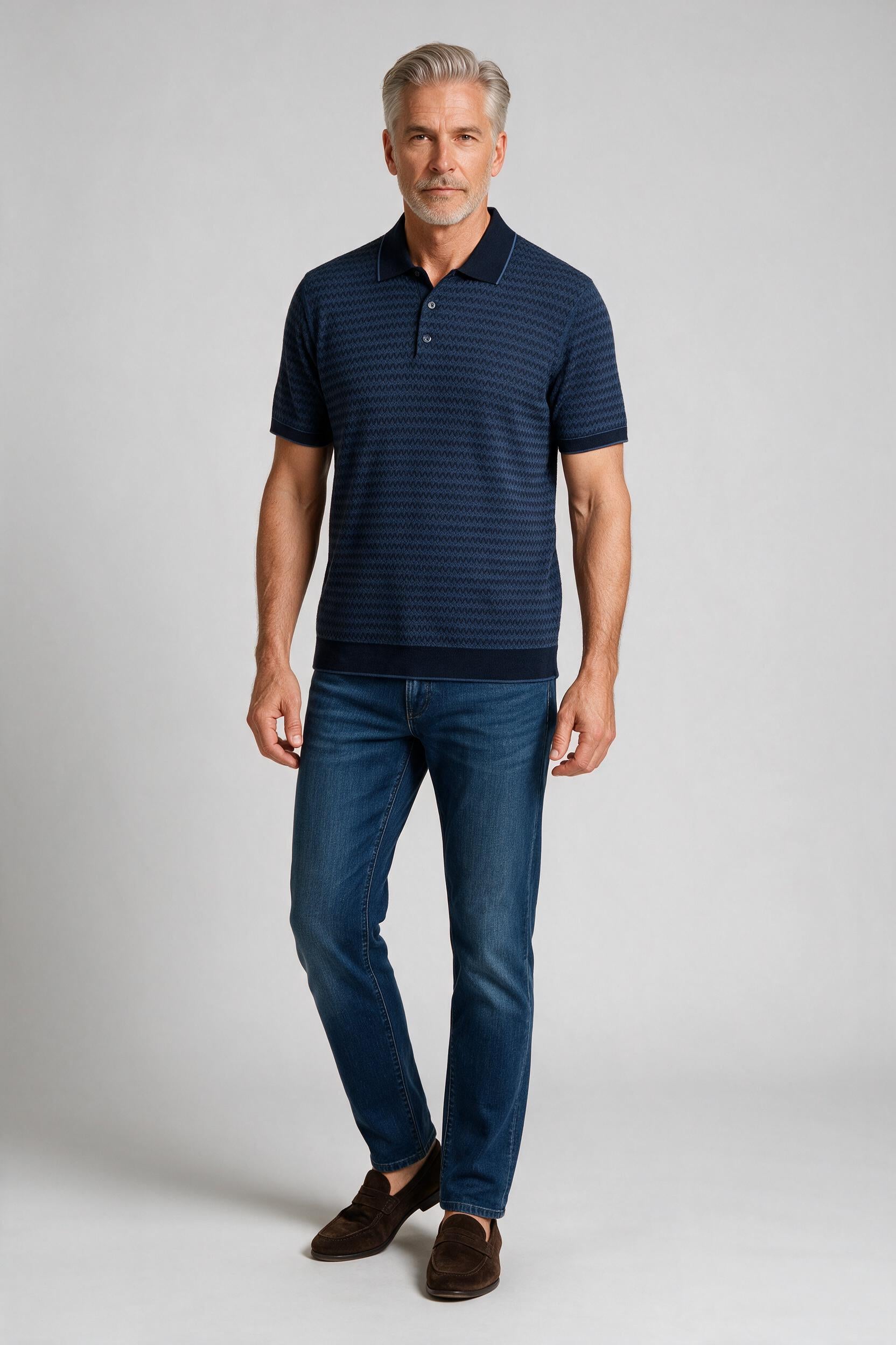 Bugatchi S/S Polo Sweater, Navy | Mondo Uomo Naples FL